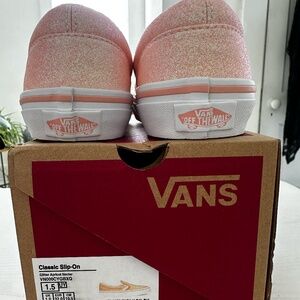 Vans Classic Slip-On – Pink Glitter – Kids 1.5 – NEW in Box